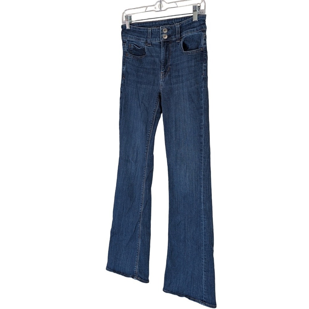 American Eagle Hi-Rise Artist Flare Jeans Womens 4 Regular Dark Wash - Picture 5 of 12
